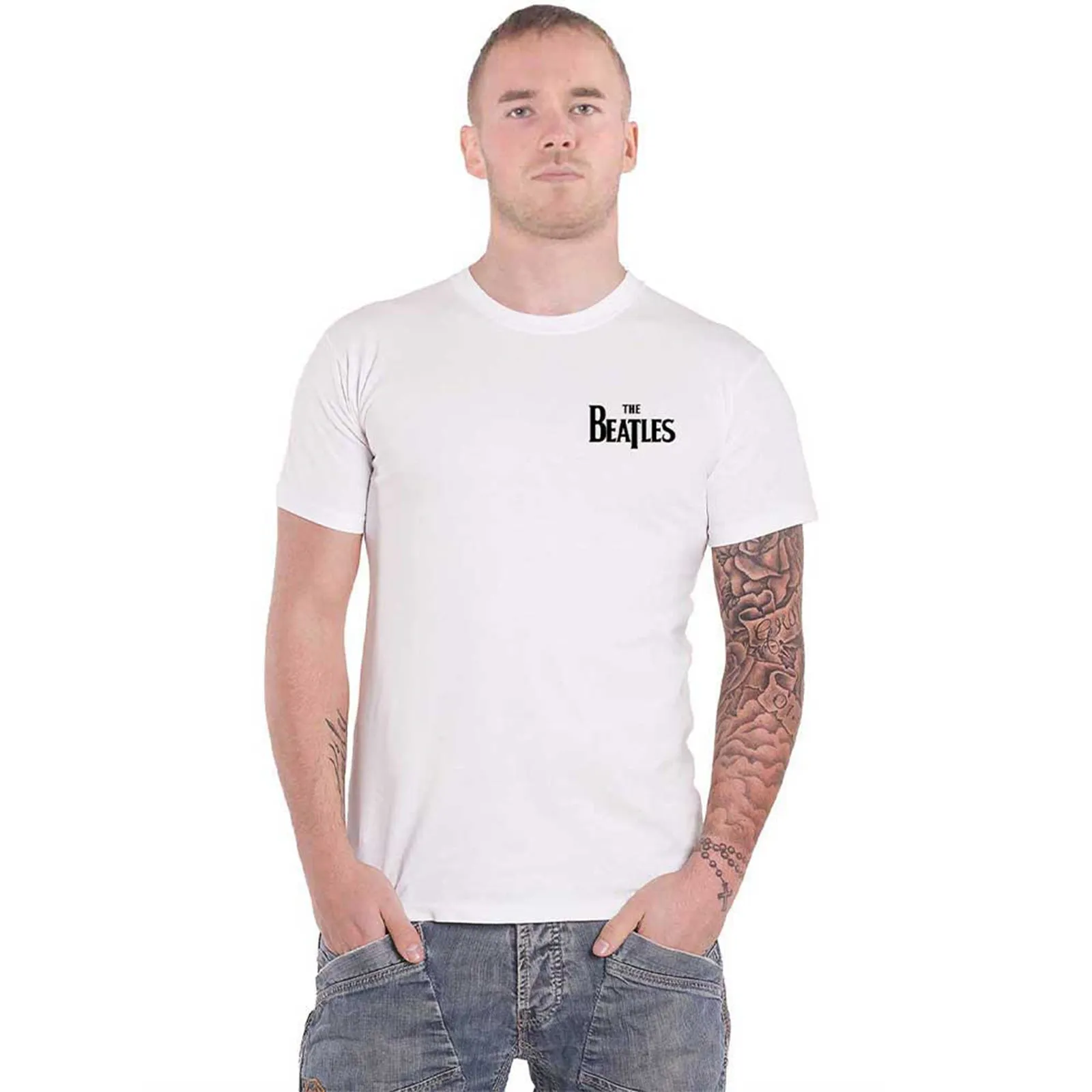 BEATLES, THE - DROP T LOGO - Retail Pack T-Shirt White (Back Print) sold by Spiral Direct product image thumbnail 3