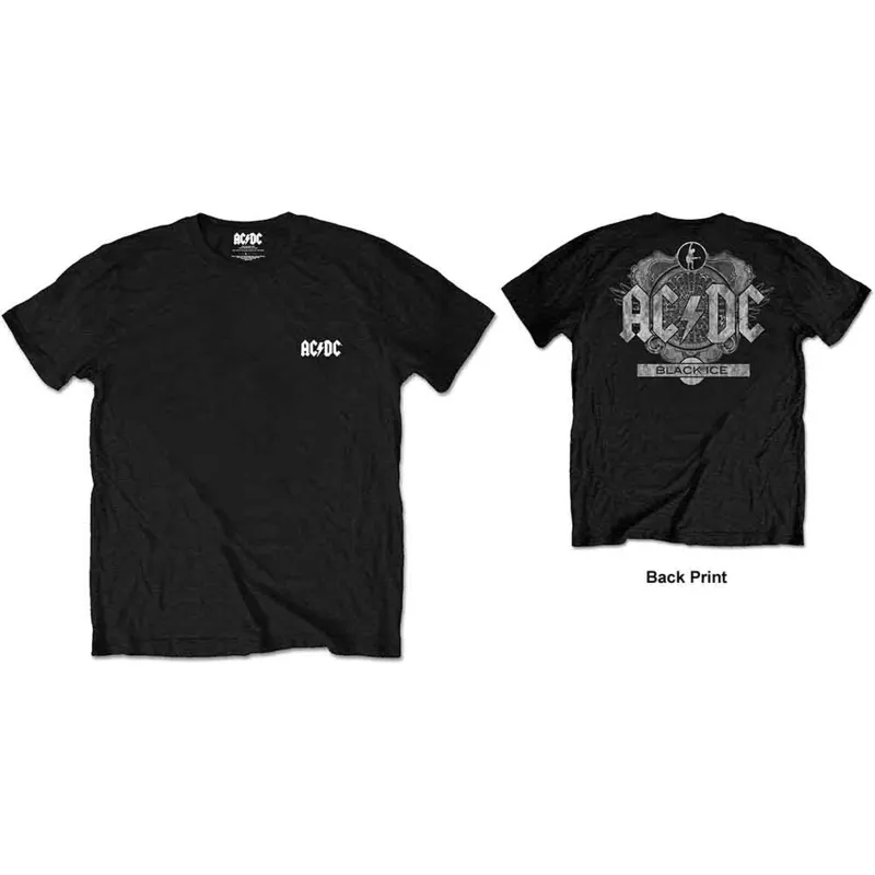 AC/DC - BLACK ICE - Retail Pack T-Shirt Black (Back Print) made by Spiral Direct