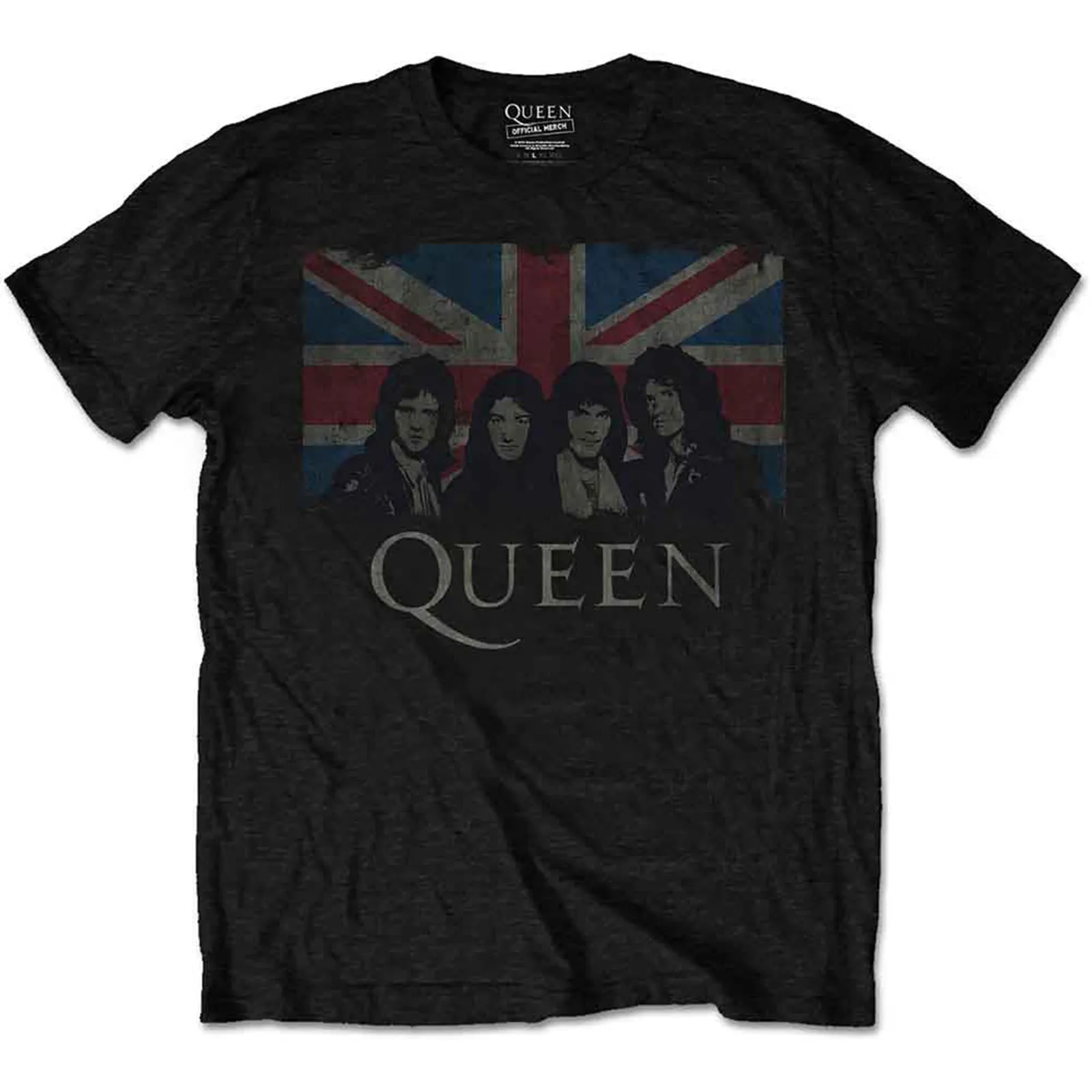 QUEEN - VINTAGE UNION JACK - T-Shirt Black sold by Spiral Direct