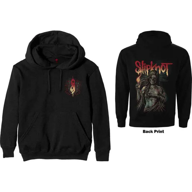 SLIPKNOT - BURN ME AWAY - Pullover Hoodie Black (Back Print) made by Spiral Direct