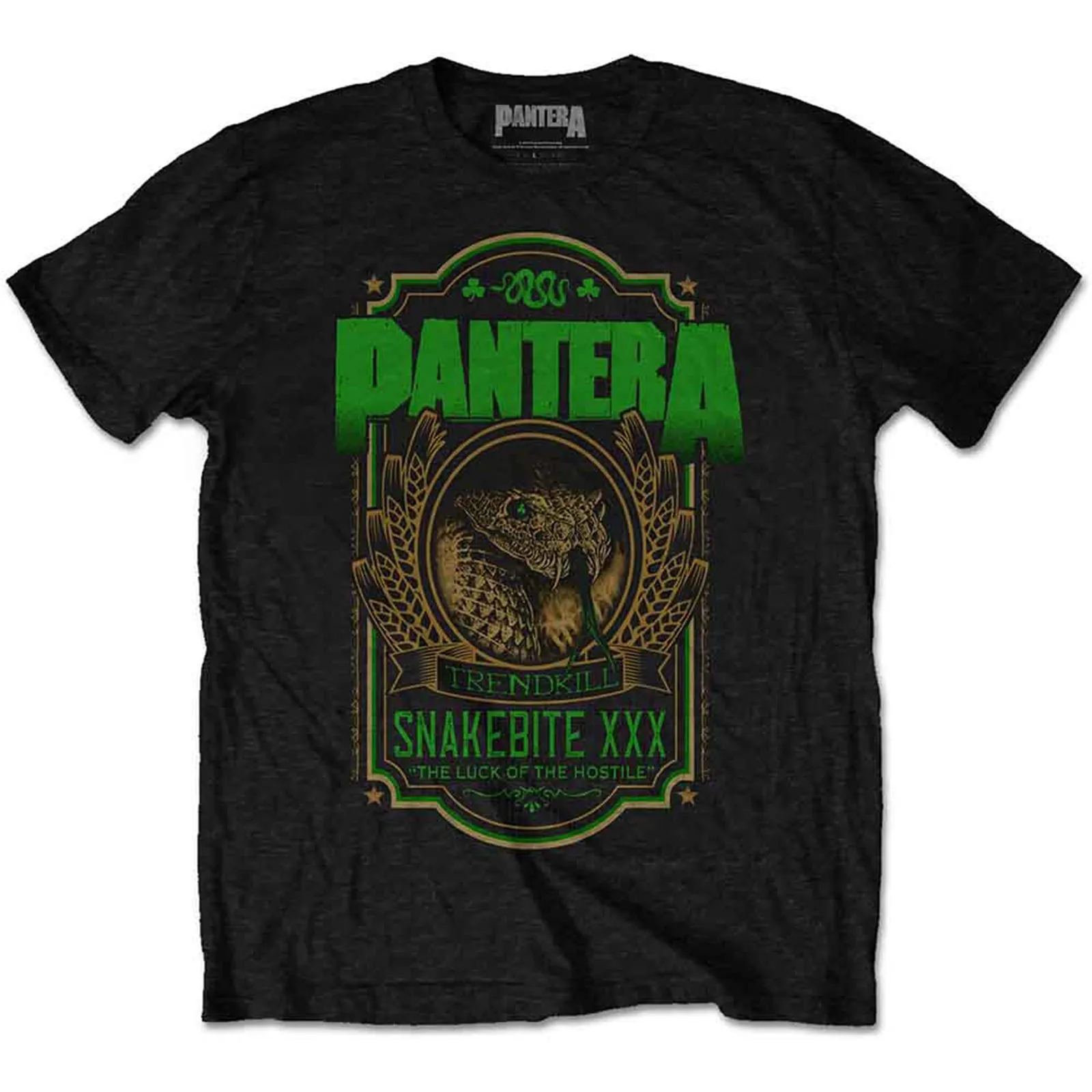 PANTERA - SNAKEBITE XXX LABEL - T-Shirt Black sold by Spiral Direct