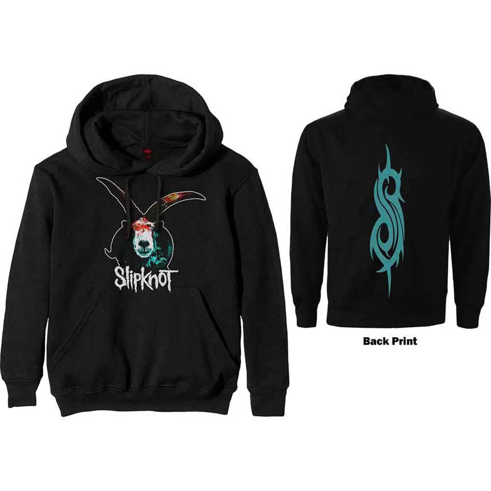 SLIPKNOT - GRAPHIC GOAT - Pullover Hoodie Black (Back Print) sold by Spiral Direct