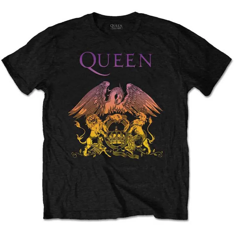 QUEEN - GRADIENT CREST - T-Shirt Black made by Spiral Direct