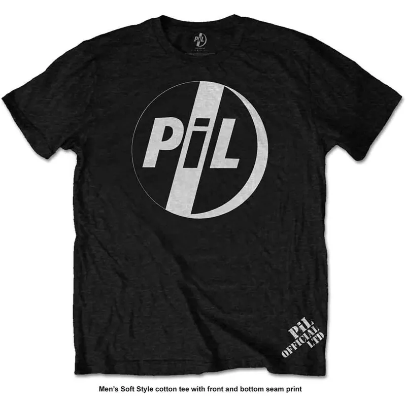 PIL (PUBLIC IMAGE LTD) - WHITE LOGO - T-Shirt Black made by Spiral Direct