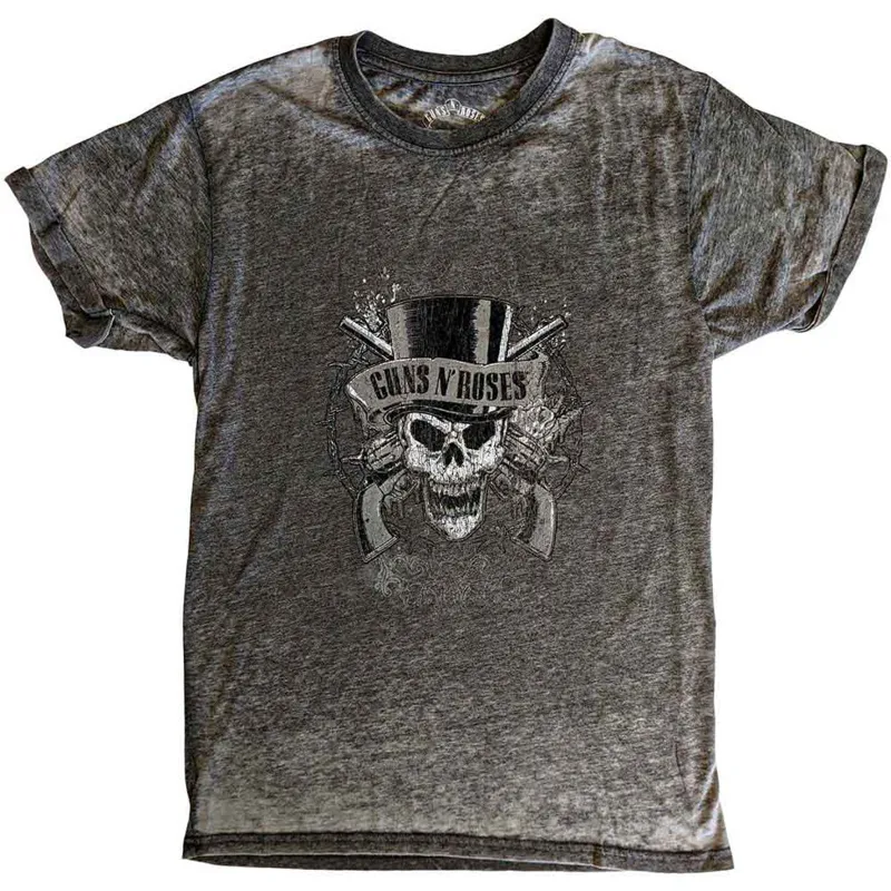 GUNS N ROSES - FADED SKULL - Burnout T-Shirt Grey sold by Spiral Direct