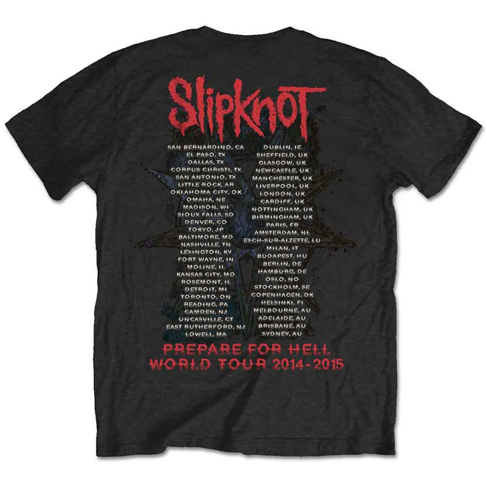 SLIPKNOT - PREPARE FOR HELL 2014-2015 TOUR - T-Shirt Black (Back Print) sold by Spiral Direct product image thumbnail 2