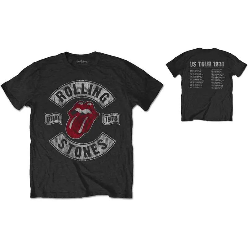 ROLLING STONES, THE - US TOUR 1978 - T-Shirt Black (Back Print) sold by Spiral Direct