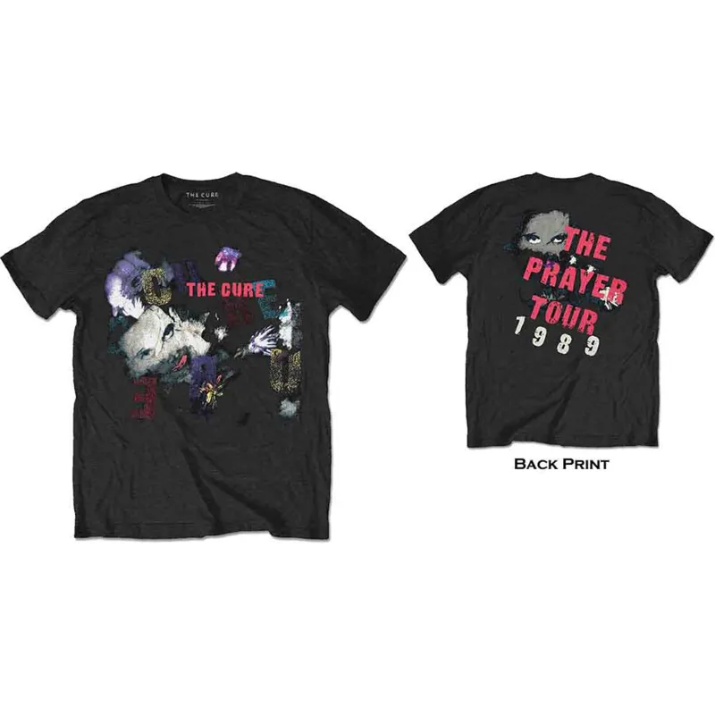 THE CURE - THE PRAYER TOUR 1989 - T-Shirt Black (Back Print) made by Spiral Direct