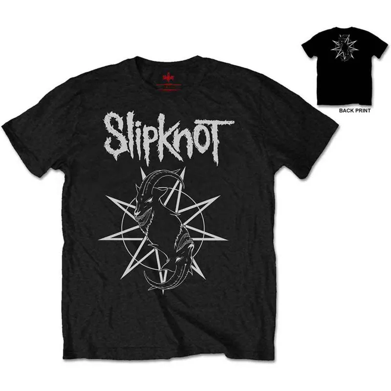 SLIPKNOT - GOAT STAR LOGO - T-Shirt Black (Back Print) sold by Spiral Direct