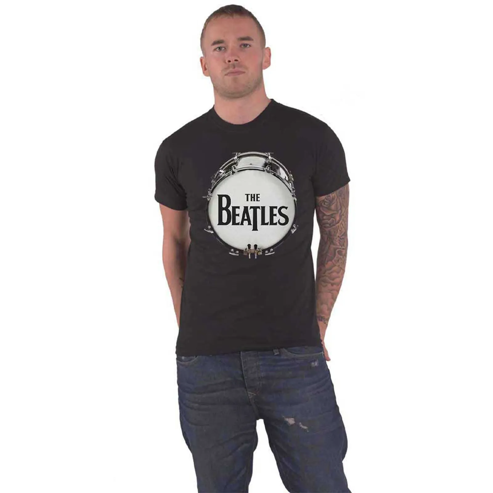 THE BEATLES - ORIGINAL DRUM SKIN - T-Shirt Black sold by Spiral Direct product image thumbnail 2