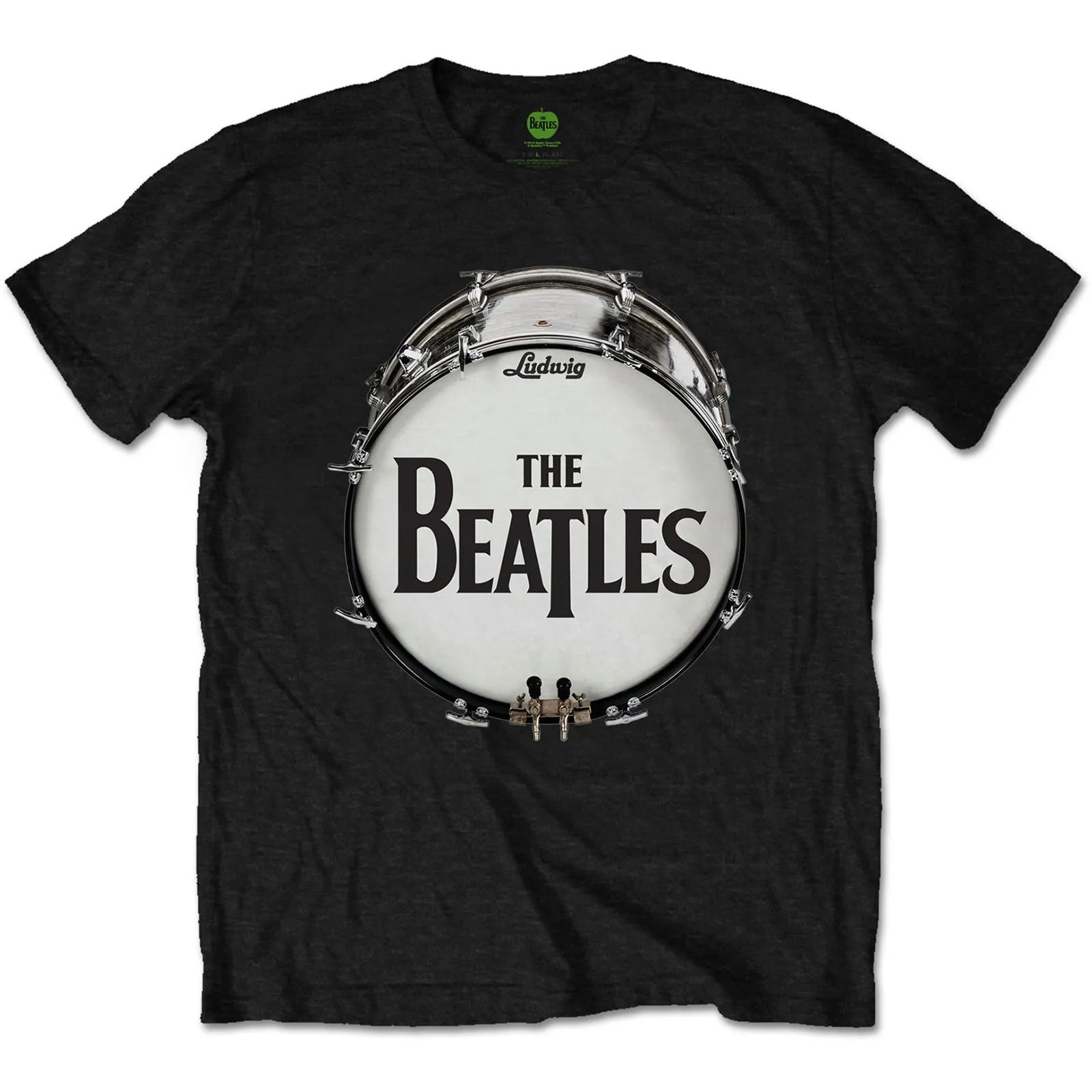 THE BEATLES - ORIGINAL DRUM SKIN - T-Shirt Black sold by Spiral Direct