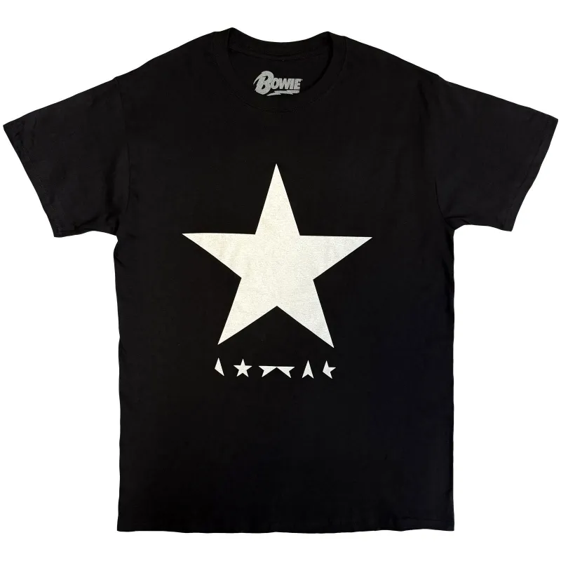 DAVID BOWIE - BLACKSTAR (WHITE STAR ON BLACK) - T-Shirt Black made by Spiral Direct