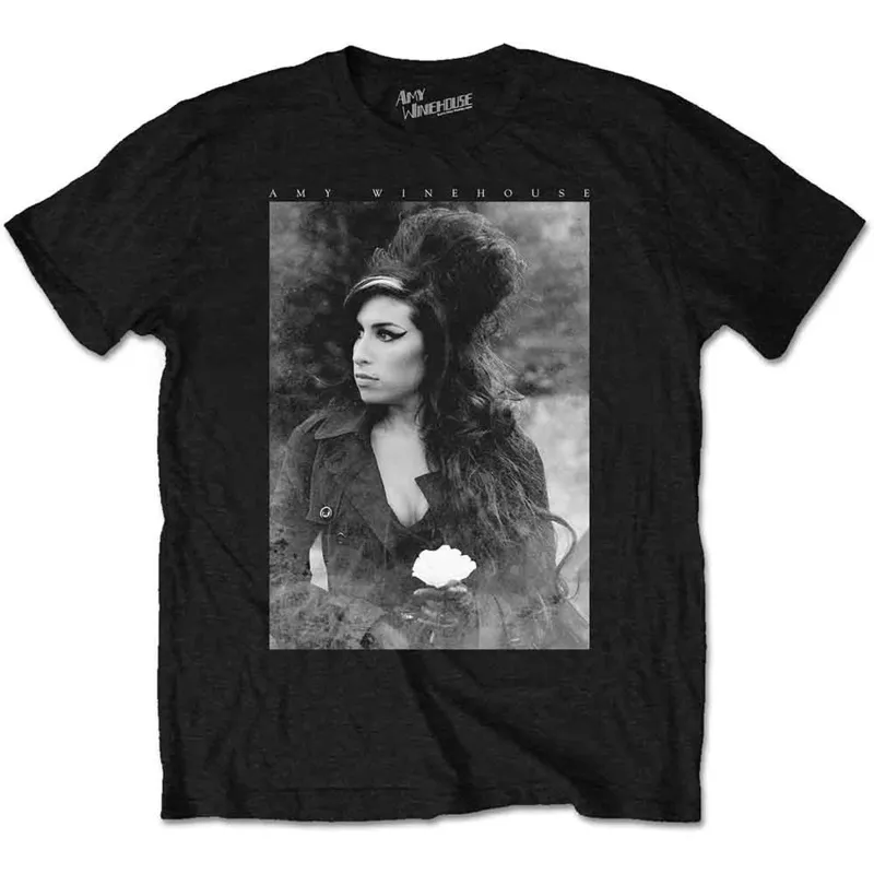AMY WINEHOUSE - FLOWER PORTRAIT - T-Shirt Black sold by Spiral Direct