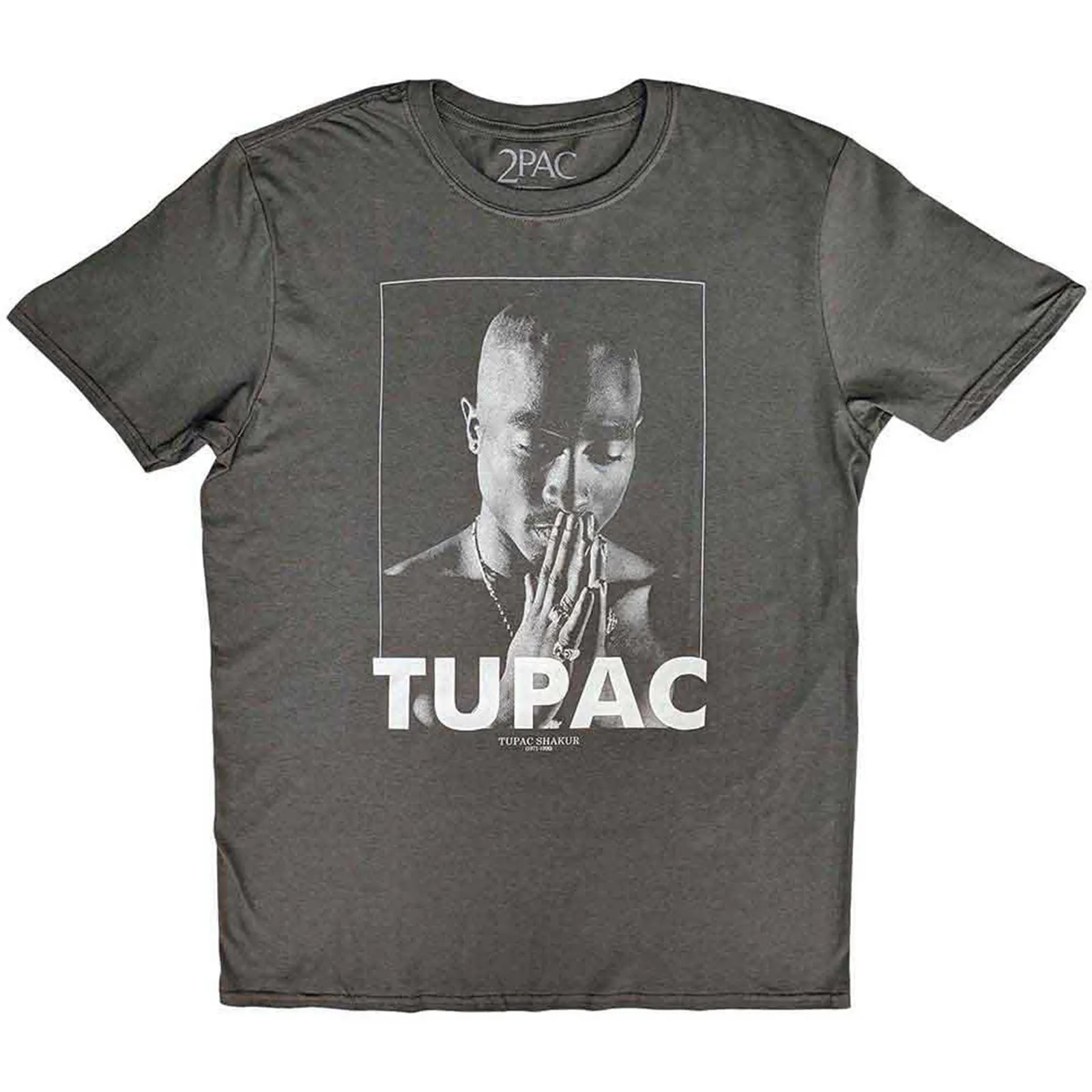 TUPAC - PRAYING - T-Shirt Grey sold by Spiral Direct