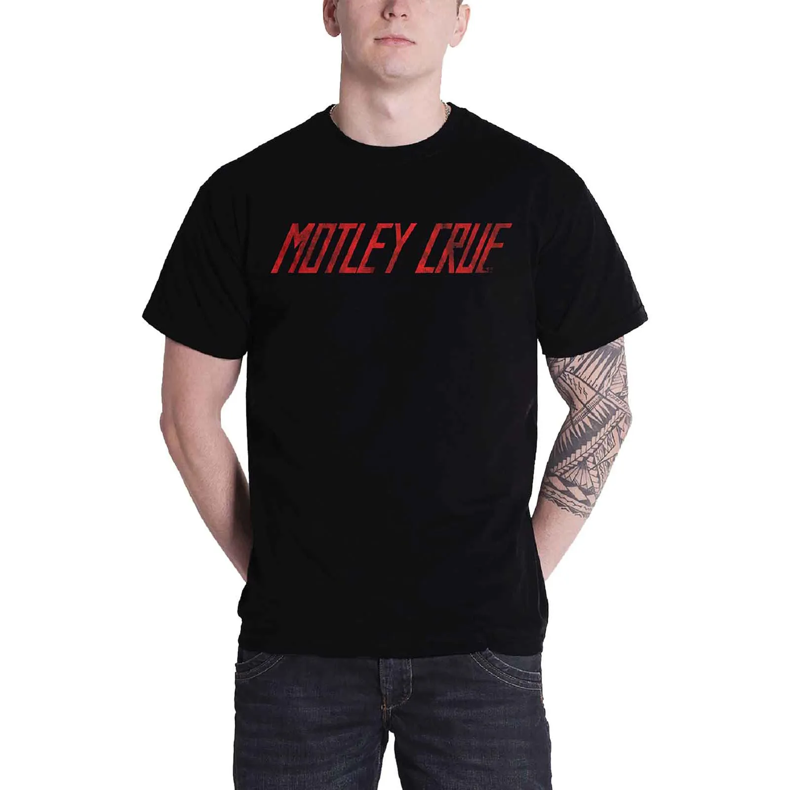 MOTLEY CRUE - DISTRESSED LOGO - T-Shirt Black sold by Spiral Direct product image thumbnail 2