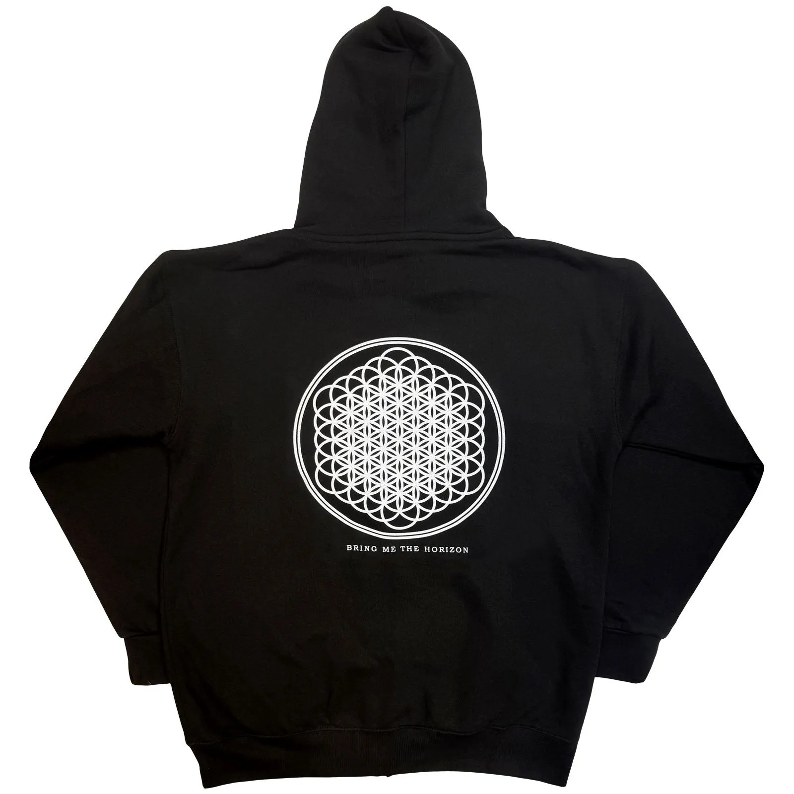 BRING ME THE HORIZON - FLOWER OF LIFE - Zipped Hoodie Black (Back Print) sold by Spiral Direct product image thumbnail 2