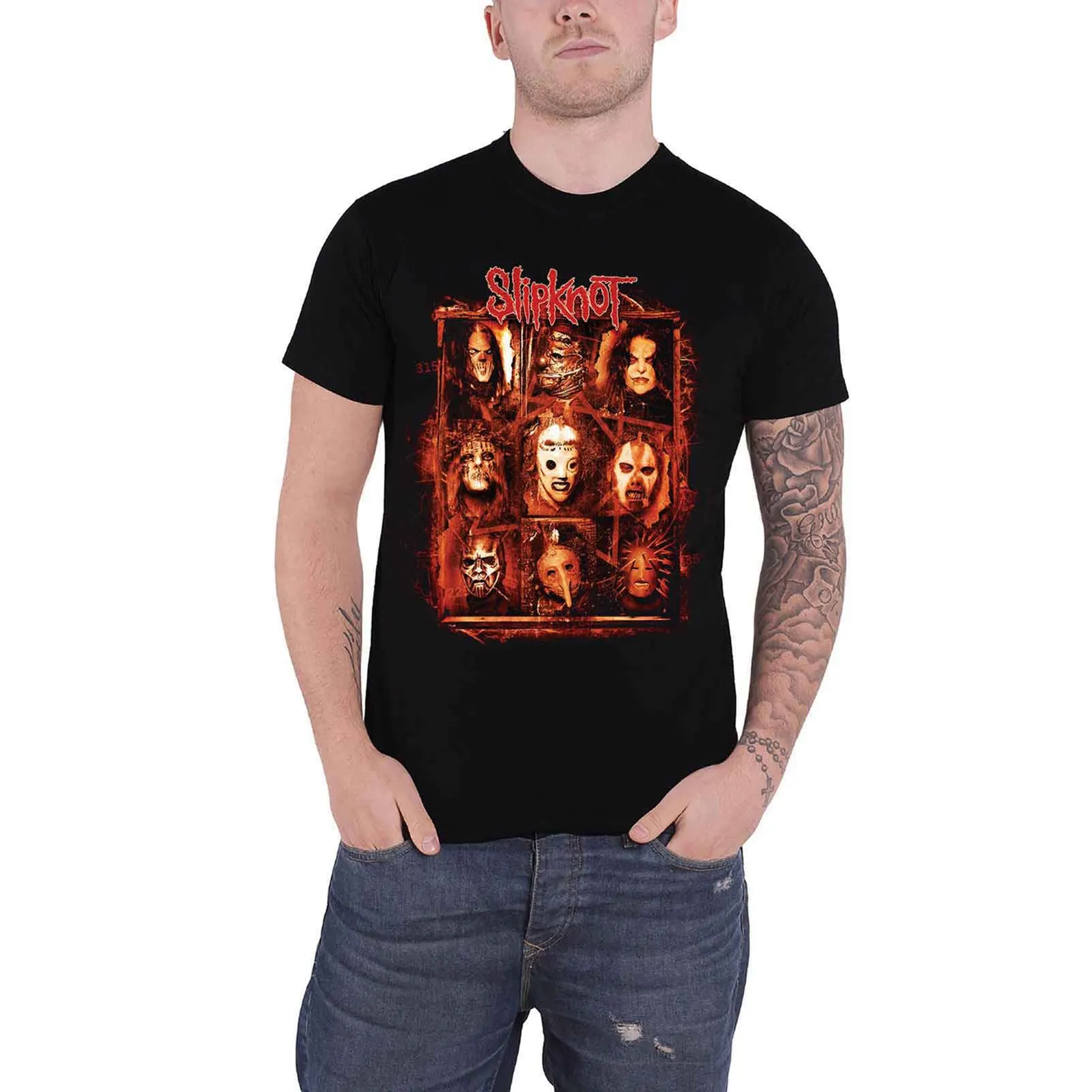 SLIPKNOT - RUSTY FACE - T-Shirt Black (Back Print) sold by Spiral Direct product image thumbnail 3