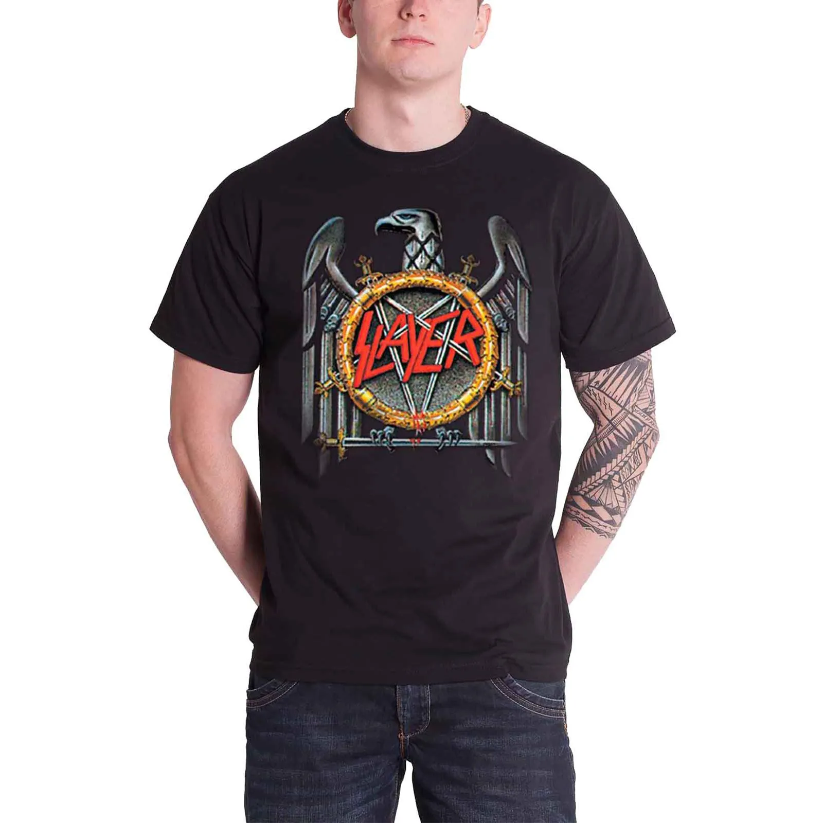 SLAYER - SILVER EAGLE - T-Shirt Black sold by Spiral Direct product image thumbnail 2