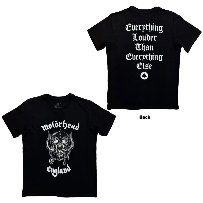 MOTORHEAD - ENGLAND - T-Shirt Black (Back Print) sold by Spiral Direct