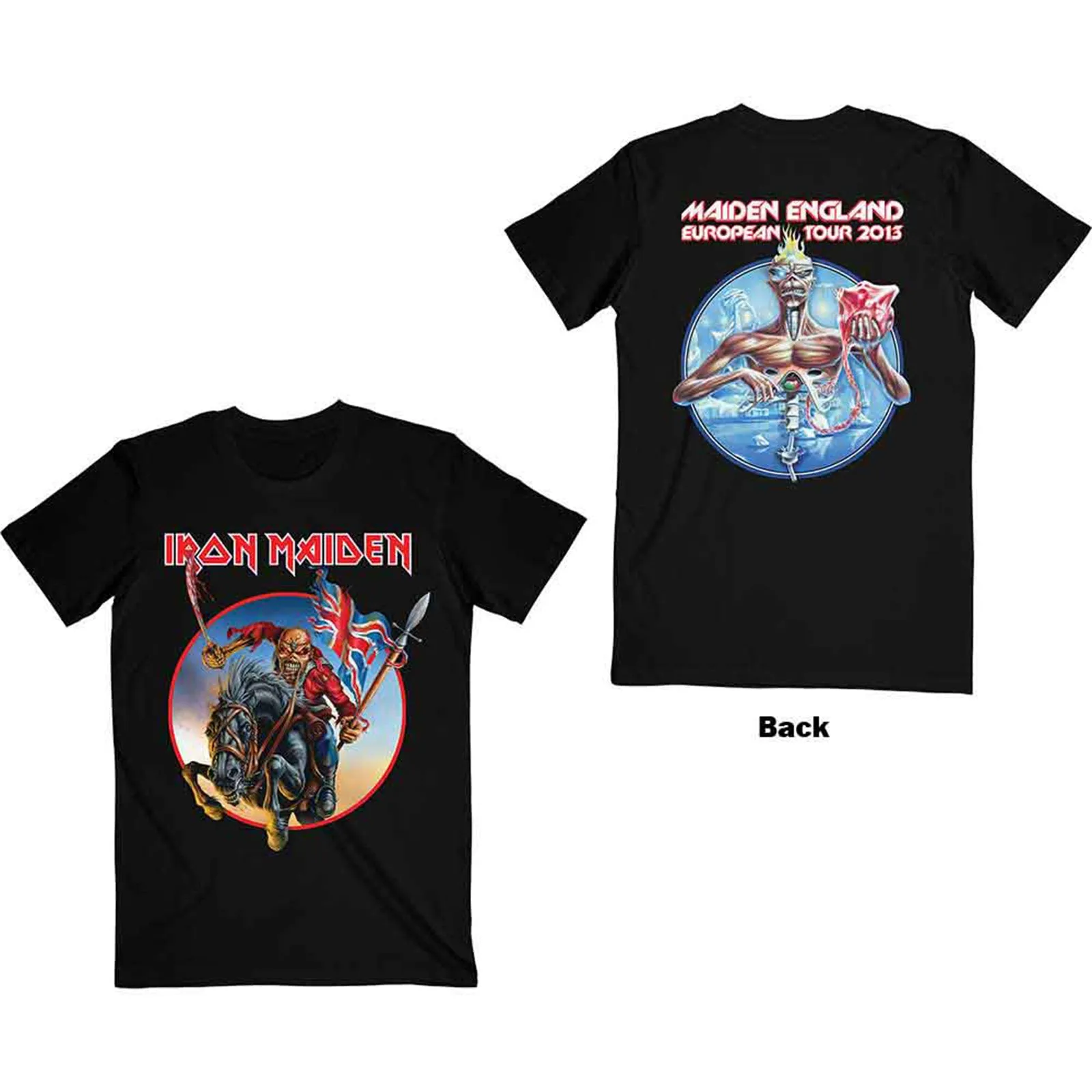 IRON MAIDEN - EURO TOUR - T-Shirt Black (Back Print) sold by Spiral Direct