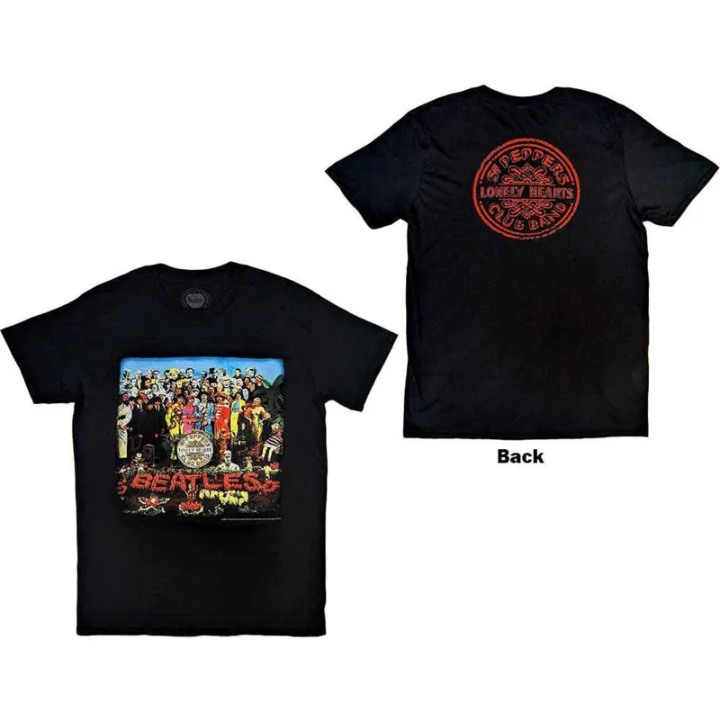BEATLES, THE - VINTAGE SGT PEPPER - T-Shirt Black (Back Print) sold by Spiral Direct