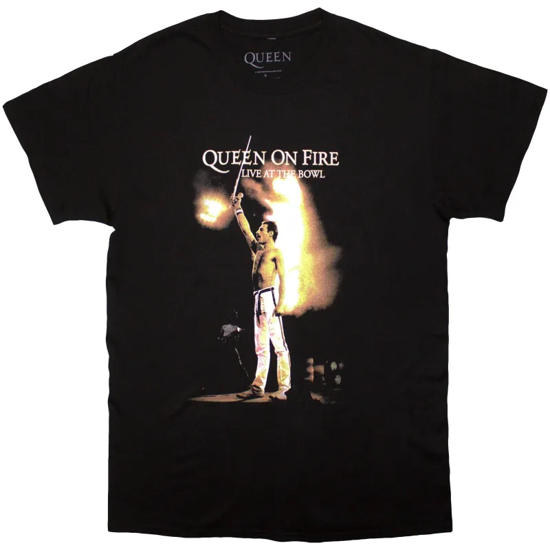QUEEN - LIVE AT THE BOWL - T-Shirt Black made by Spiral Direct