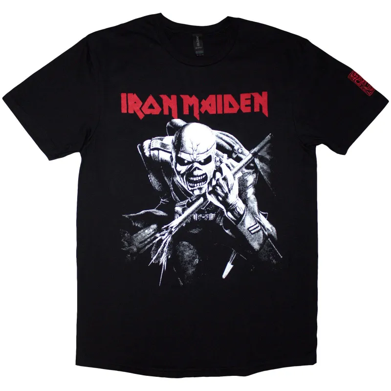 IRON MAIDEN - 50 TROOPER CHARGE WHITE - T-Shirt Black (Sleeve Print) sold by Spiral Direct