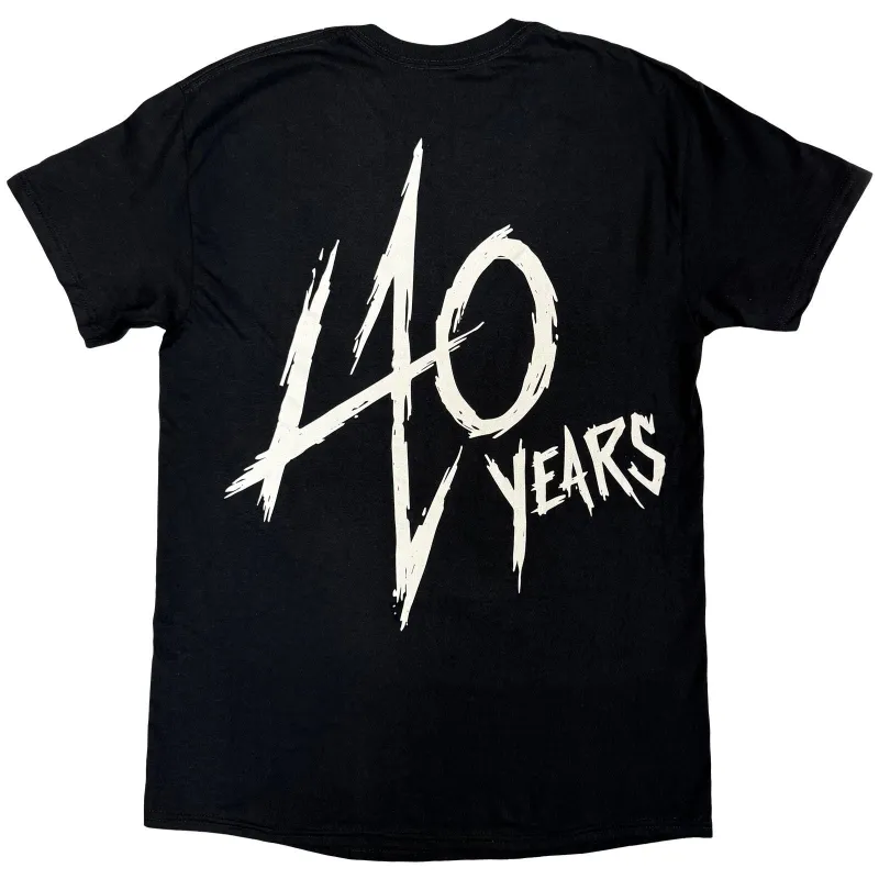 METALLICA - 40TH ANNIVERSARY SONGS LOGO - T-Shirt Black (Back Print) made by Spiral Direct