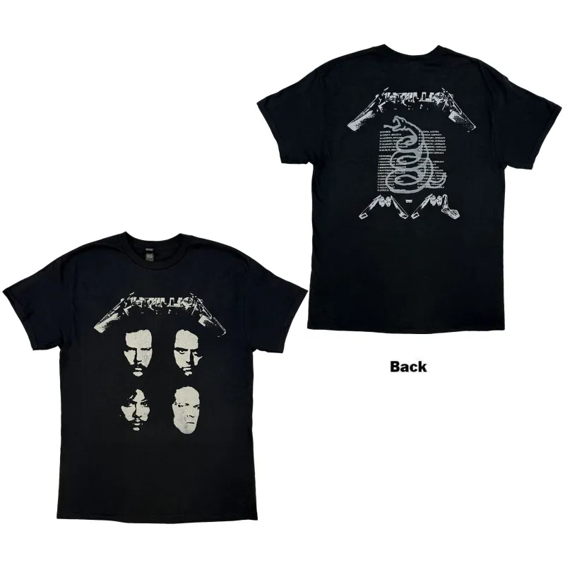 METALLICA - 4 FACES - T-Shirt Black (Back Print) sold by Spiral Direct
