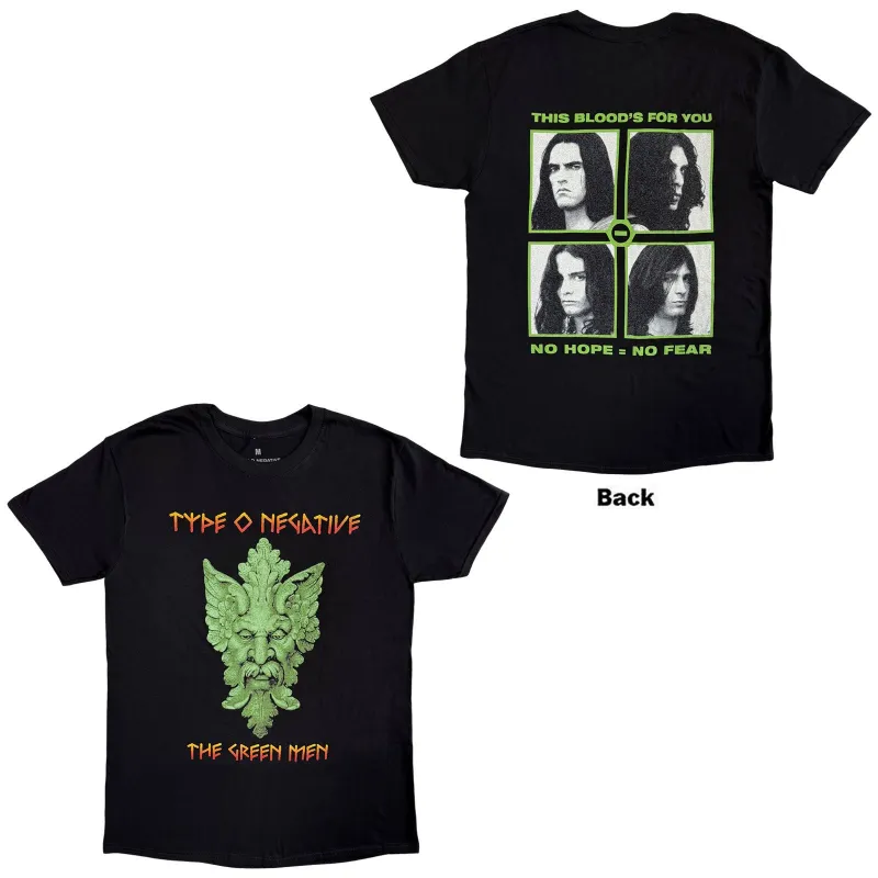 TYPE O NEGATIVE - GREEN MAN - T-Shirt Black (Back Print) sold by Spiral Direct