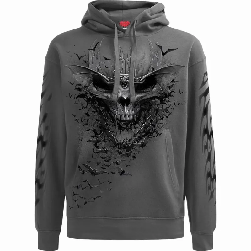 BAT SKULL - Hoody Charcoal sold by Spiral Direct