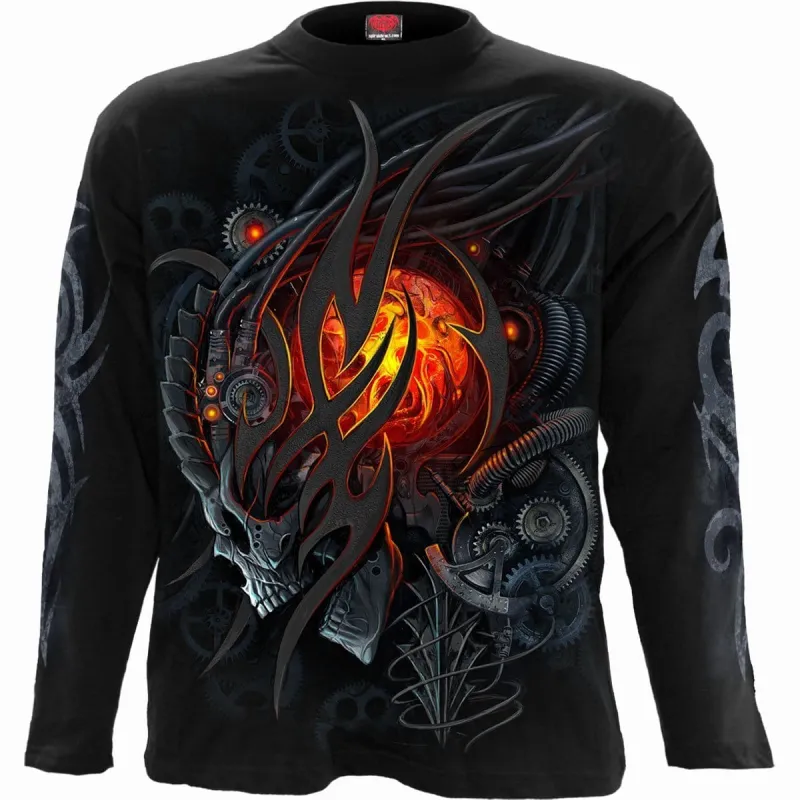 STEAMPUNK SKULL - Longsleeve T-Shirt Black made by Spiral Direct