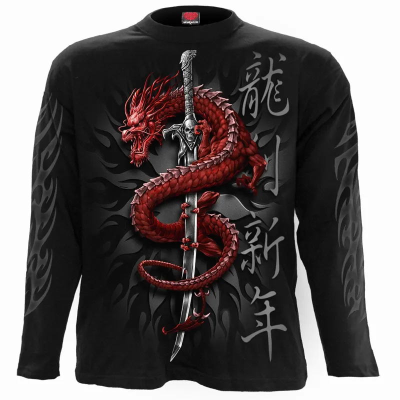 ORIENTAL DRAGON  - Longsleeve T-Shirt Black made by Spiral Direct