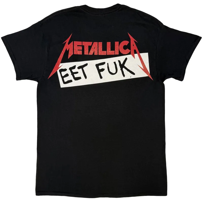 METALLICA - EET FUK - T-Shirt Black (Back Print) made by Spiral Direct