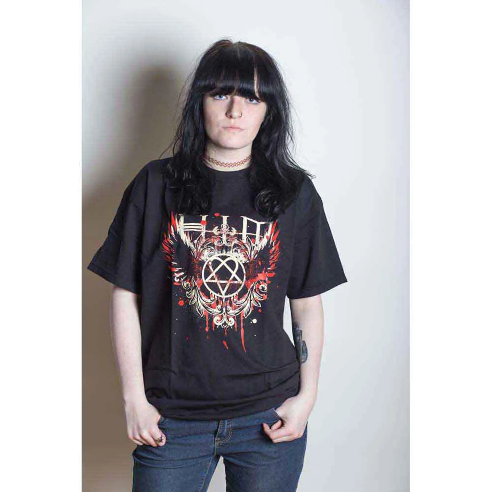 HIM - WINGS SPLATTER - T-Shirt Black sold by Spiral Direct product image thumbnail 2