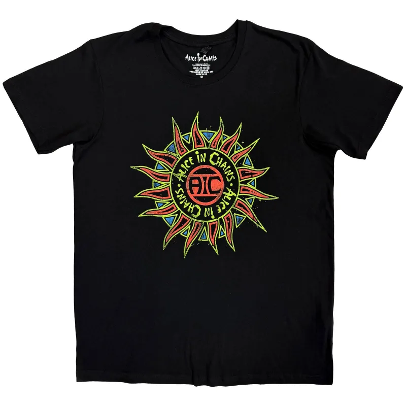 ALICE IN CHAINS - SUN LOGO - T-Shirt Black made by Spiral Direct