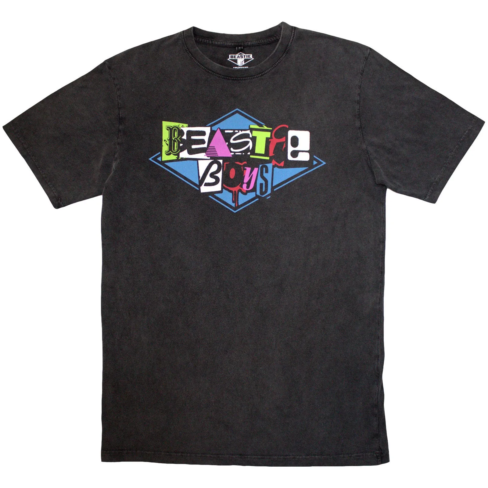 THE BEASTIE BOYS - MULTICOLOUR LOGO - Stone Wash T-Shirt Grey sold by Spiral Direct