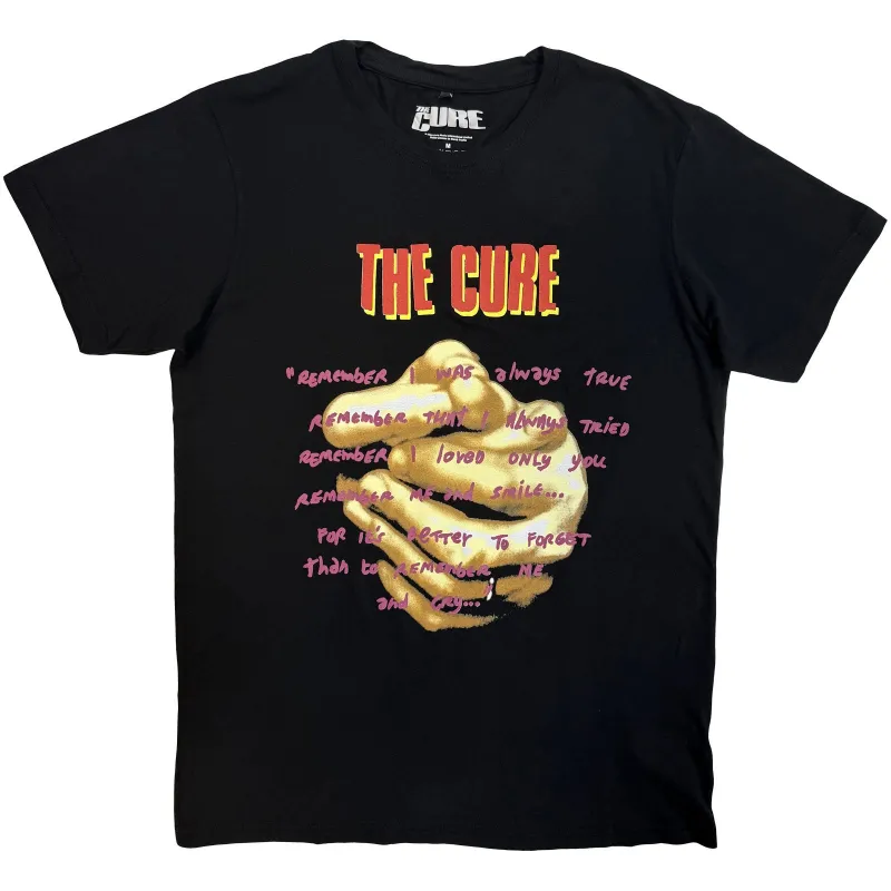 THE CURE - PRAYING HANDS TREASURE LYRIC - Carbon T-Shirt Black made by Spiral Direct