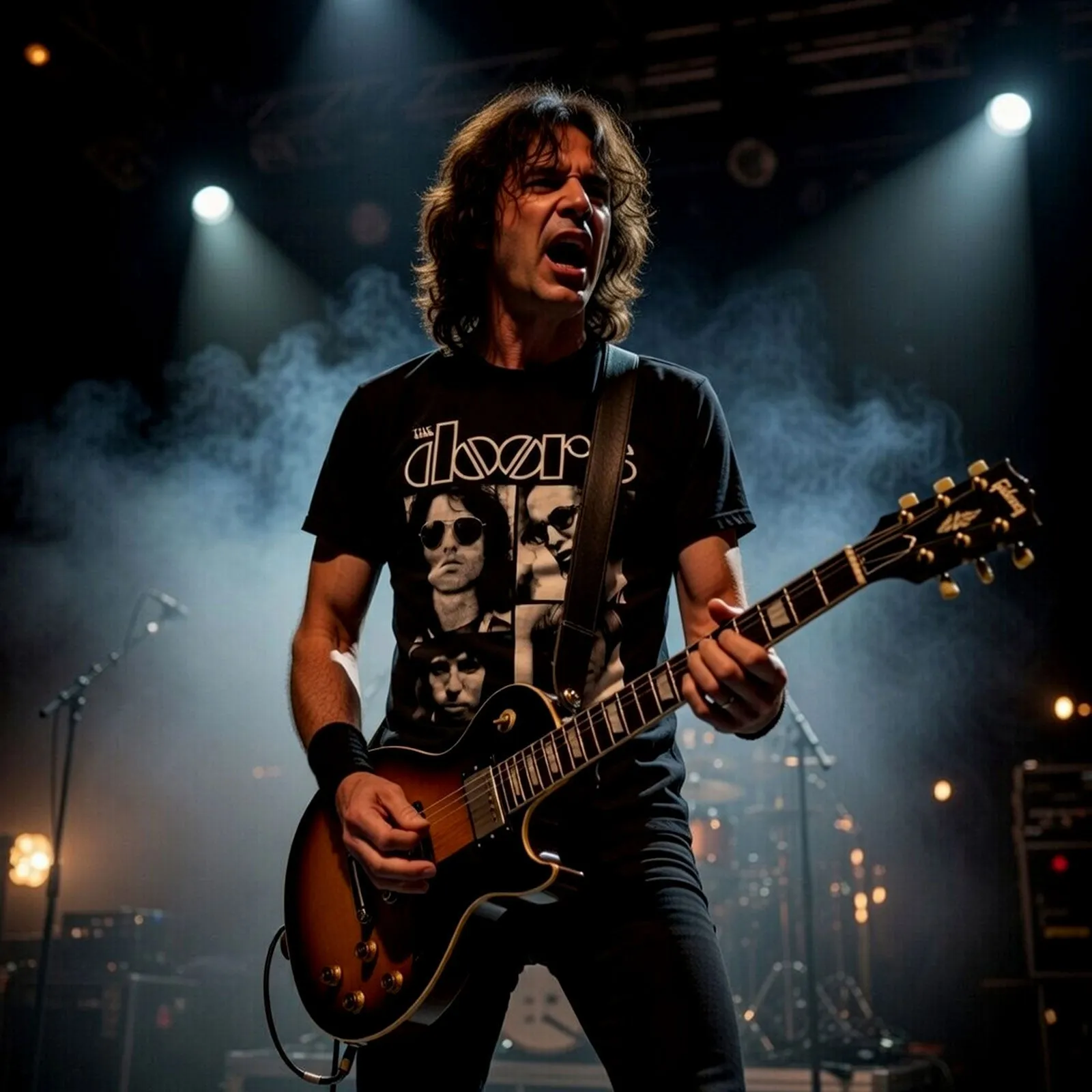 THE DOORS - SQUARES - Carbon T-Shirt Black sold by Spiral Direct product image thumbnail 3