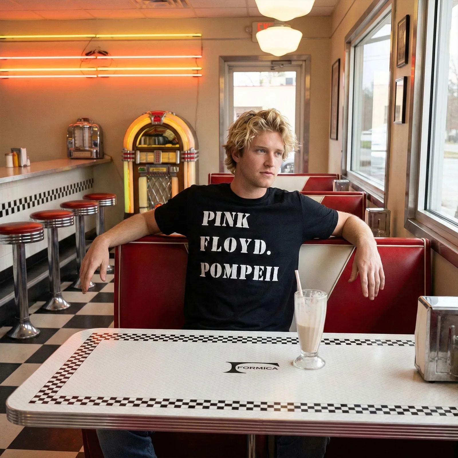 PINK FLOYD - POMPEII STENCIL - Carbon T-Shirt Black sold by Spiral Direct product image thumbnail 3