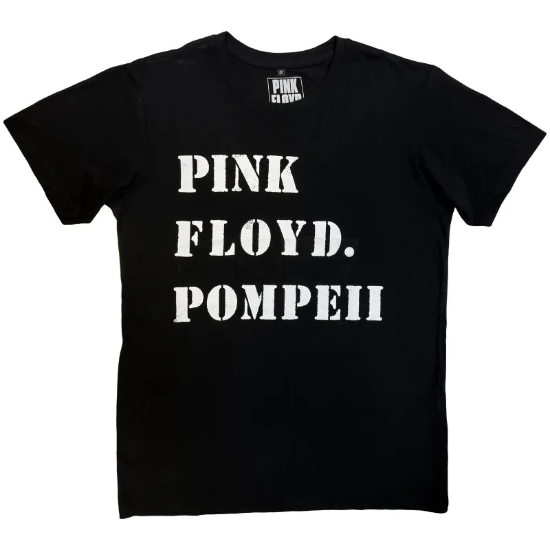 PINK FLOYD - POMPEII STENCIL - Carbon T-Shirt Black made by Spiral Direct