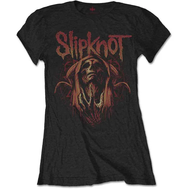 SLIPKNOT - EVIL WITCH - Ladies T-Shirt Black (Back Print) made by Spiral Direct