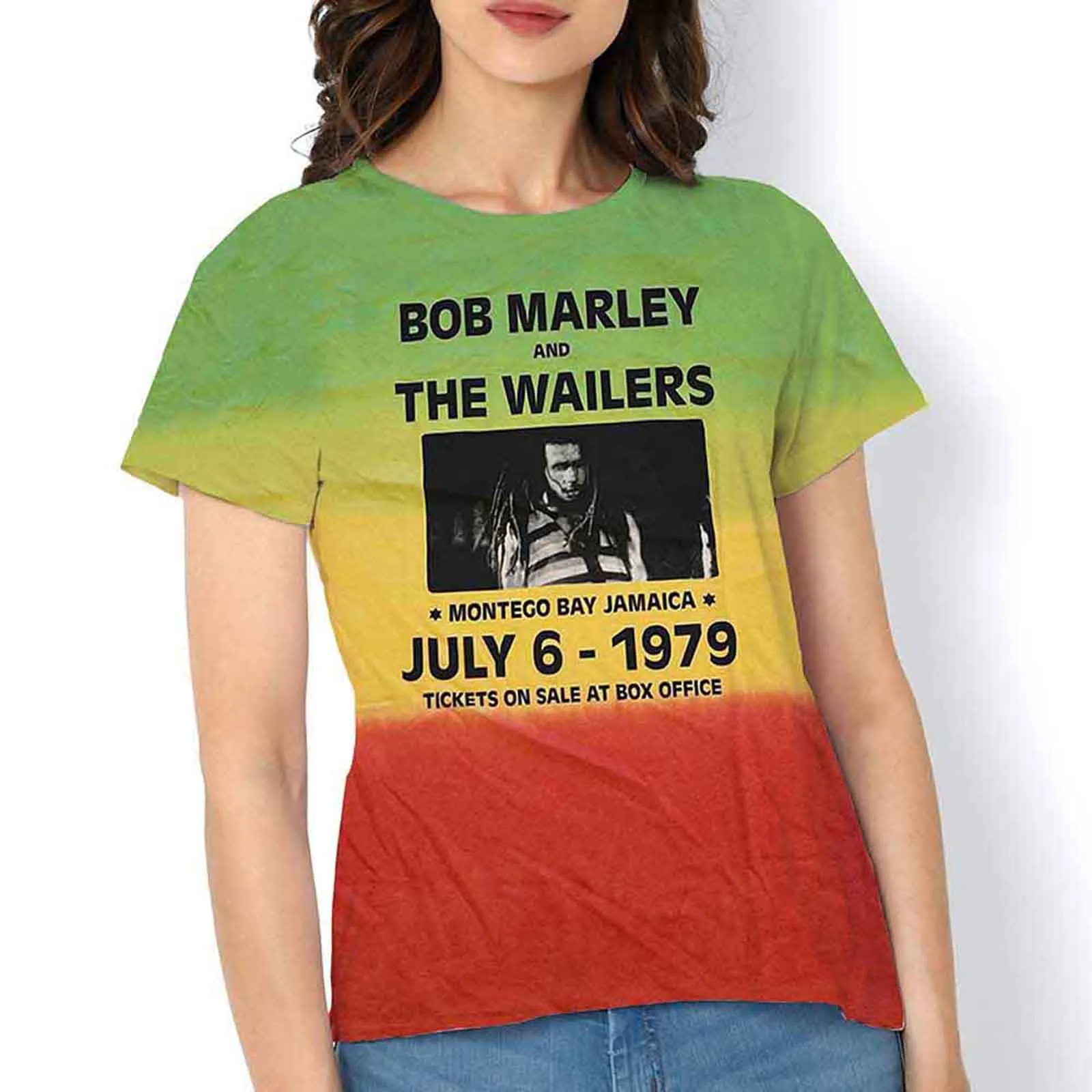 BOB MARLEY - MONTEGO BAY - T-Shirt Green (Wash Collection) sold by Spiral Direct product image thumbnail 3