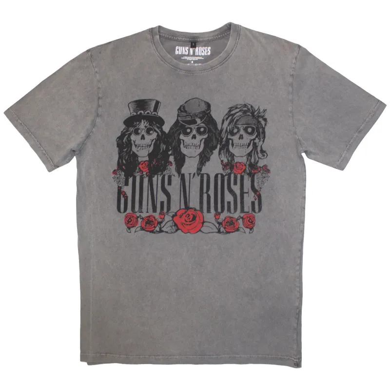 GUNS N ROSES - HELL GROUP - Stone Wash T-Shirt Grey made by Spiral Direct