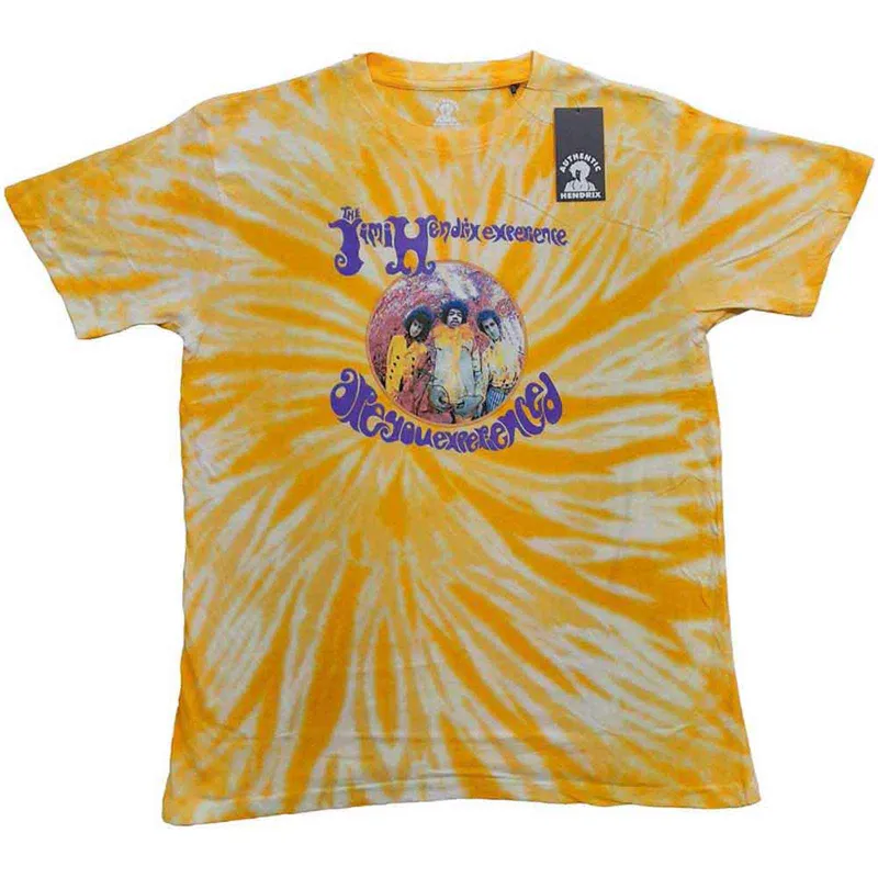 JIMI HENDRIX - ARE YOU EXPERIENCED - T-Shirt Yellow (Wash Collection) made by Spiral Direct