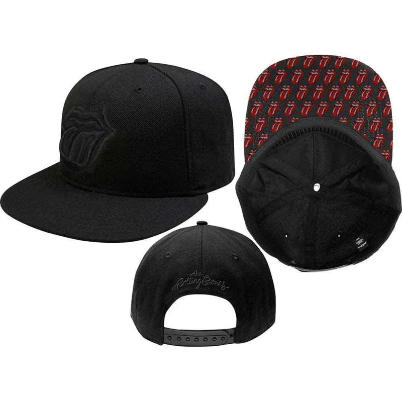 THE ROLLING STONES - CLASSIC TONGUE - Snapback Cap Black made by Spiral Direct