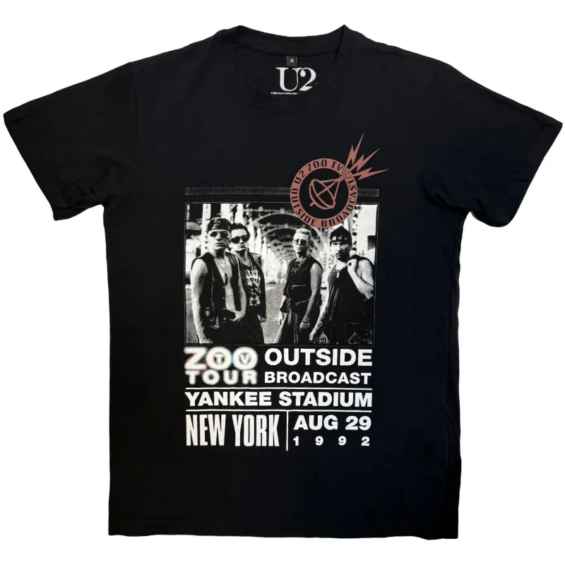 U2 - ZOO TV TOUR NY POSTER 08.29.92 - Carbon T-Shirt Black made by Spiral Direct