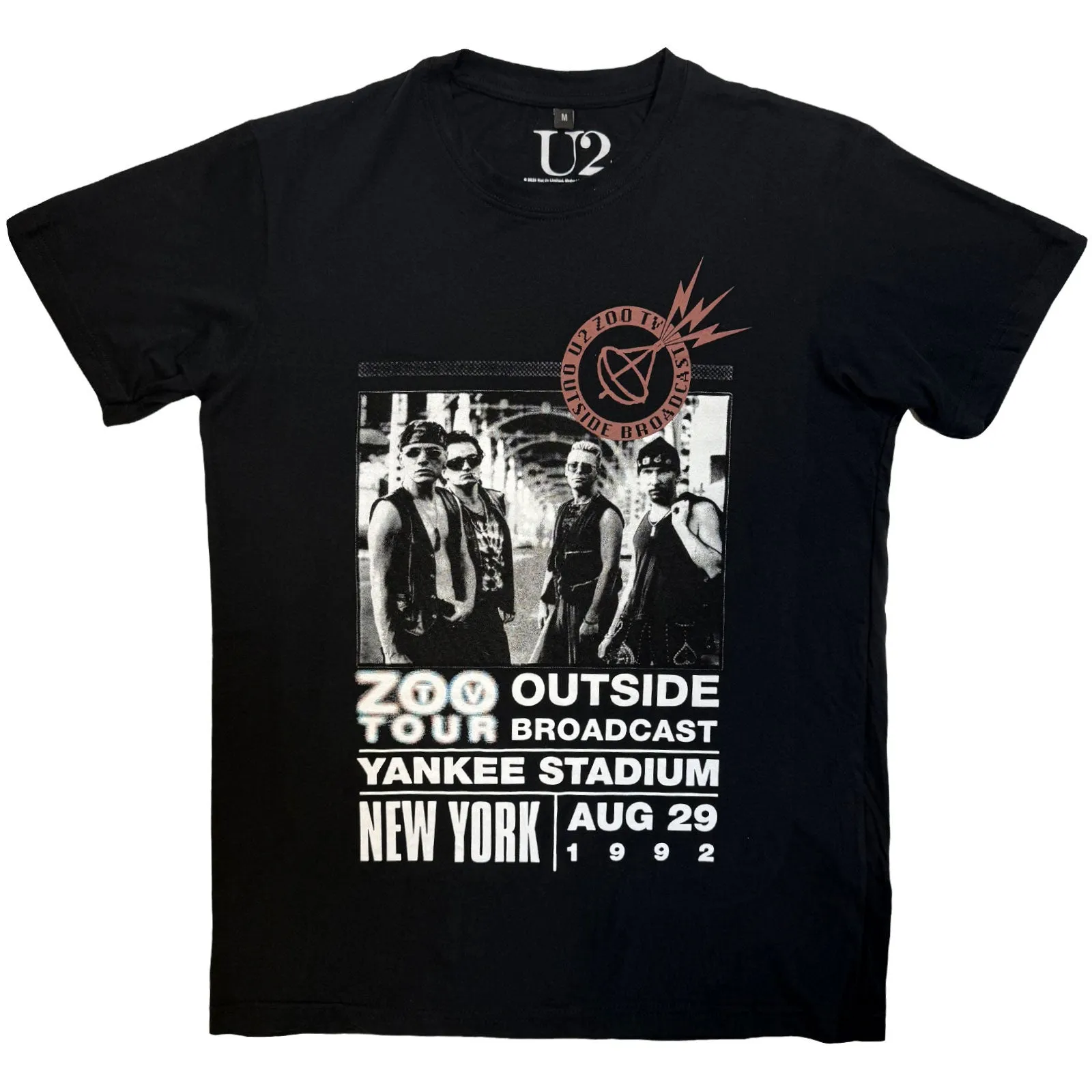 U2 - ZOO TV TOUR NY POSTER 08.29.92 - Carbon T-Shirt Black sold by Spiral Direct