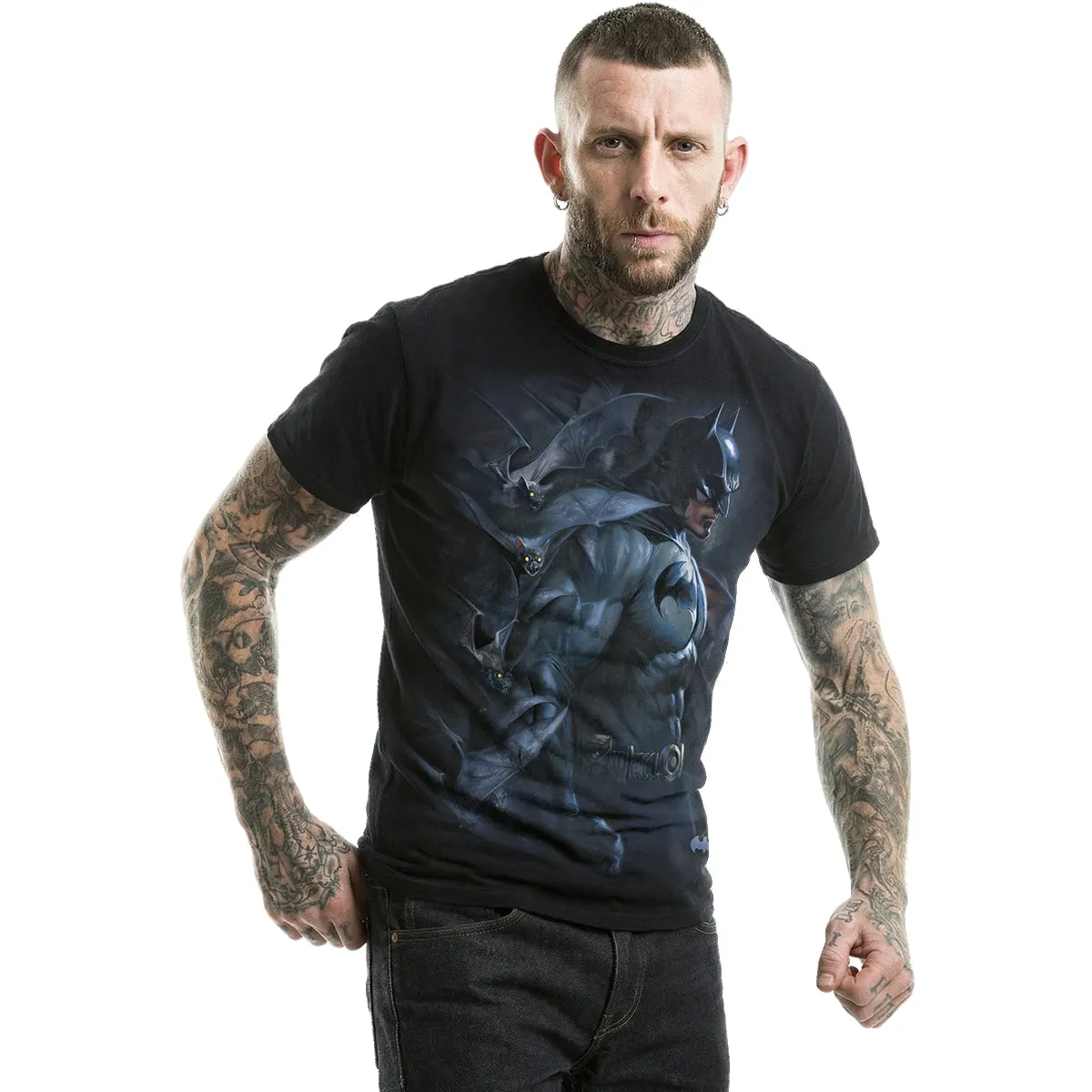 BATMAN - DARKEST FEARS - Front Print T-Shirt Black sold by Spiral Direct product image thumbnail 2