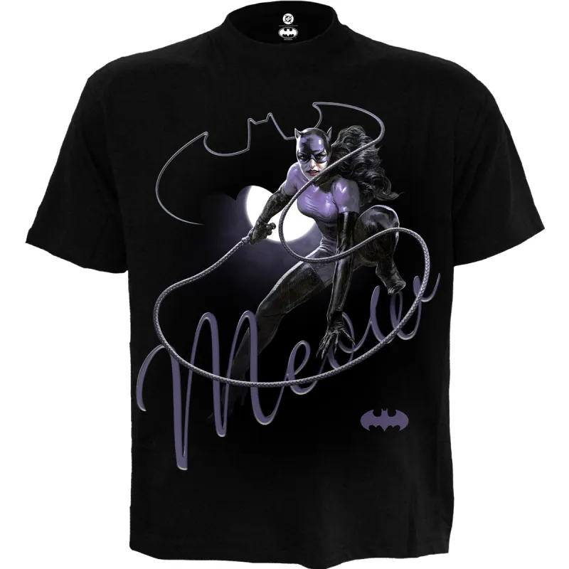 CATWOMAN - MEOW - Front Print T-Shirt Black made by Spiral Direct